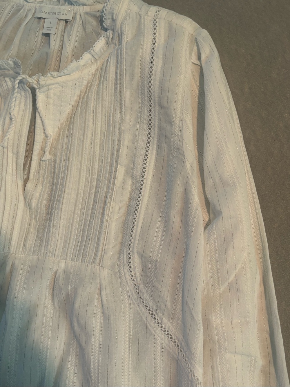 Charter Club White Peasant Blouse and includes a coral color also, see photos - Picture 7 of 11